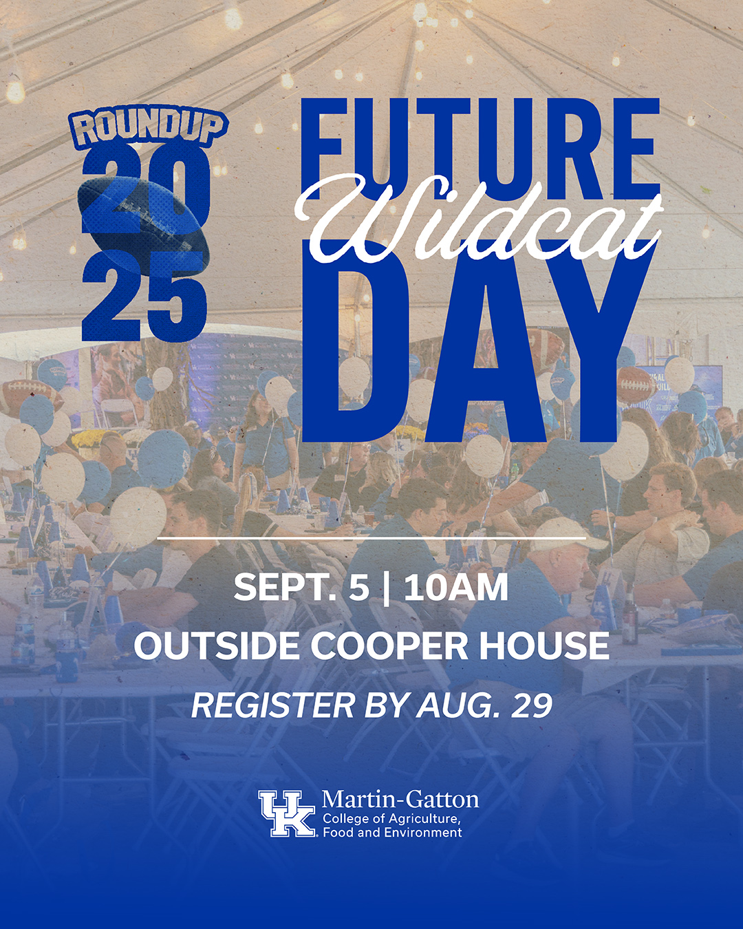 Photo of people celebrating with text Future Wildcat Day